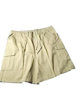 Boulder Creek Cargo Shorts Mens 44-46 Big Tall Beige Khaki Elastic LL Outdoor